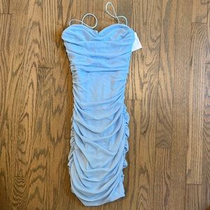 NWT HELLO MOLLY BABY BLUE STUNNING STRETCHY DRESS (XS)